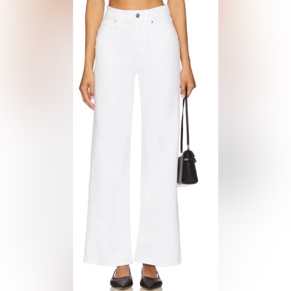 Frame Denim Pants - Frame Denim le Slim Palazzo in white “le blanc” Women's Wide-Leg White Trousers